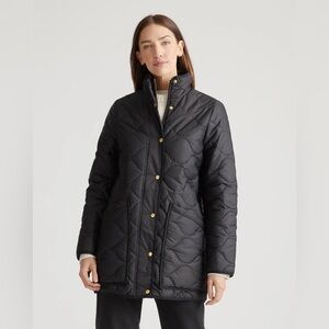 Quince Women’s Black Featherless Quilted Long Puffer Jacket Size Medium